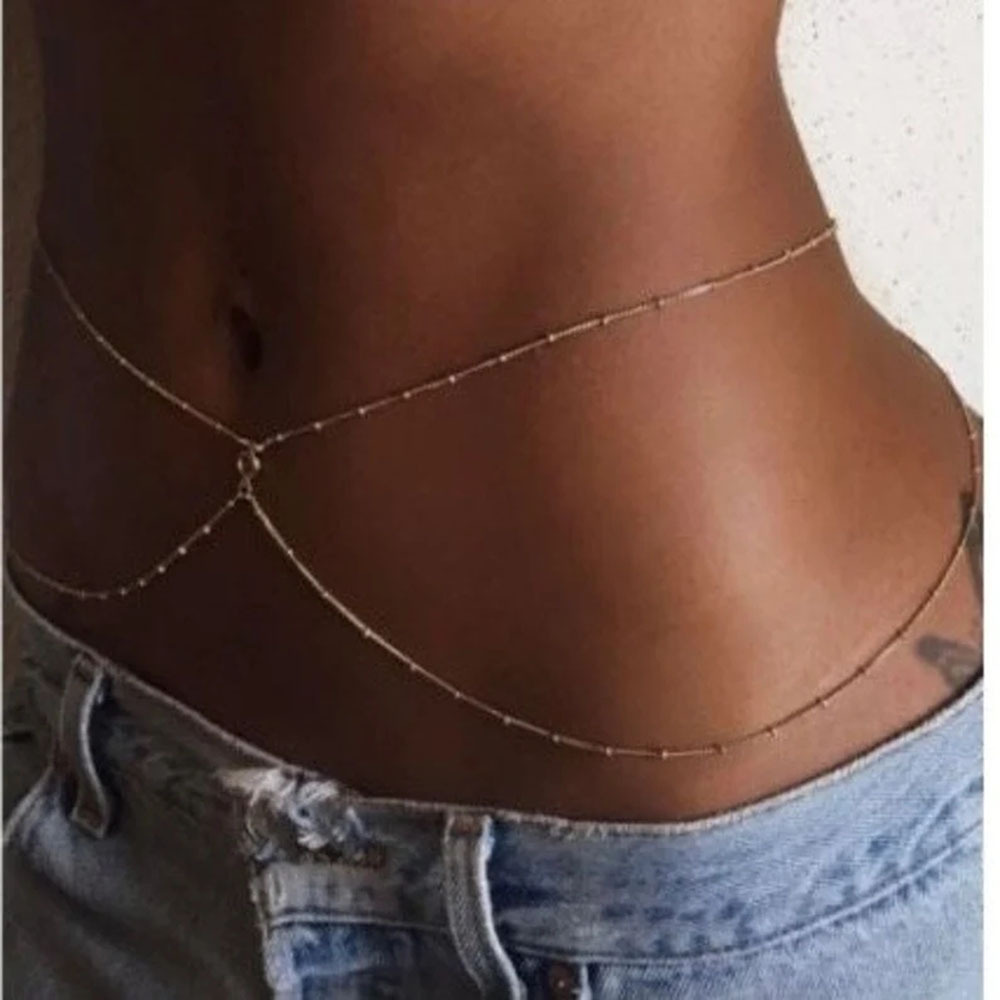 Body Jewelry Gold Plated - Bauch kette-zierlicher cz Körpers chmuck, goldene