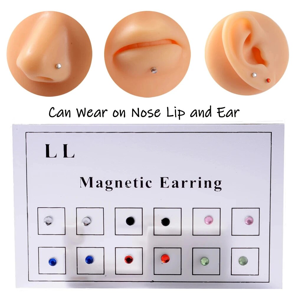 Body Jewelry Hoops - 12PCS/Karte Gefälschte Cheater Nicht Durchbohrten Magnet