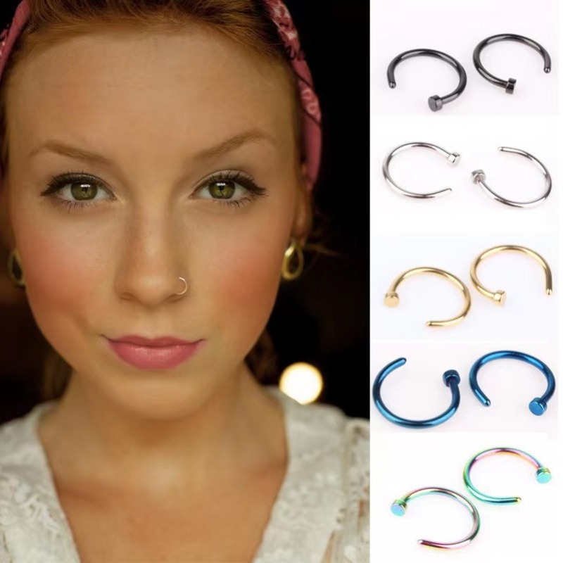 Body Jewelry Lot - 6 Stück/Set Punk-Schmuck, Fake Nasenringe, Lippenringe,