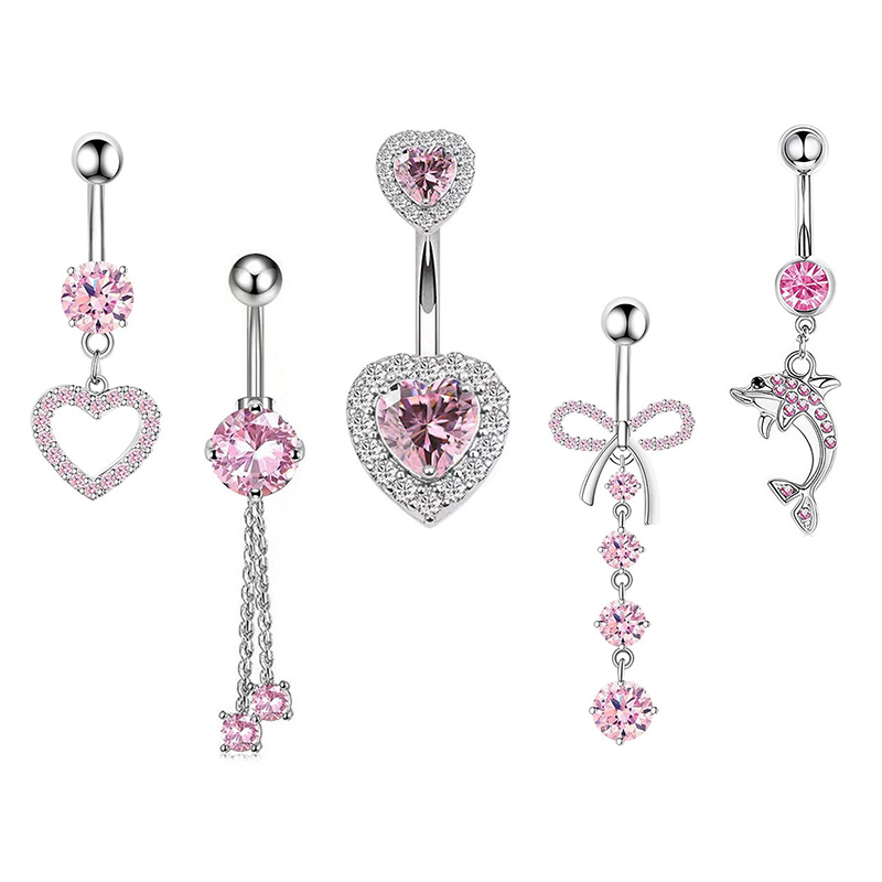 Body Jewelry Hoops - 1PCS Rosa Krone Bauchnabel Ringe Schmuck