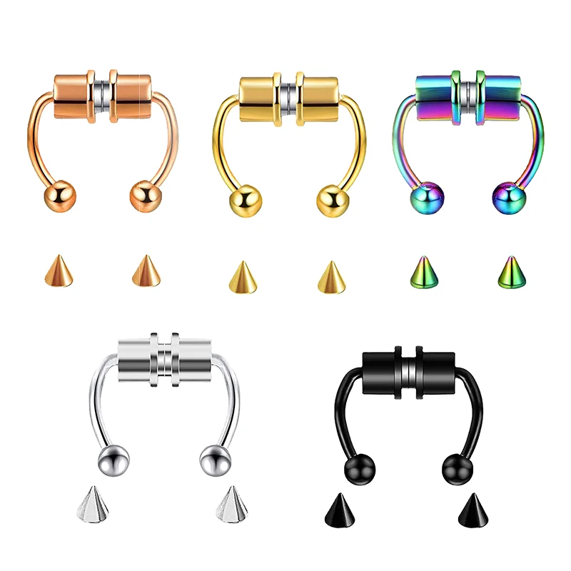 Body Jewelry Hoops - Gefälschte Piercing Nase Ring Hoop Septum
