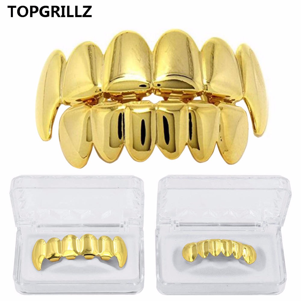 Body Jewelry Gold Plated - TOPGRILLZ Neue Passform, Roségoldfarben plattiert, Hip-Hop-Zähne,