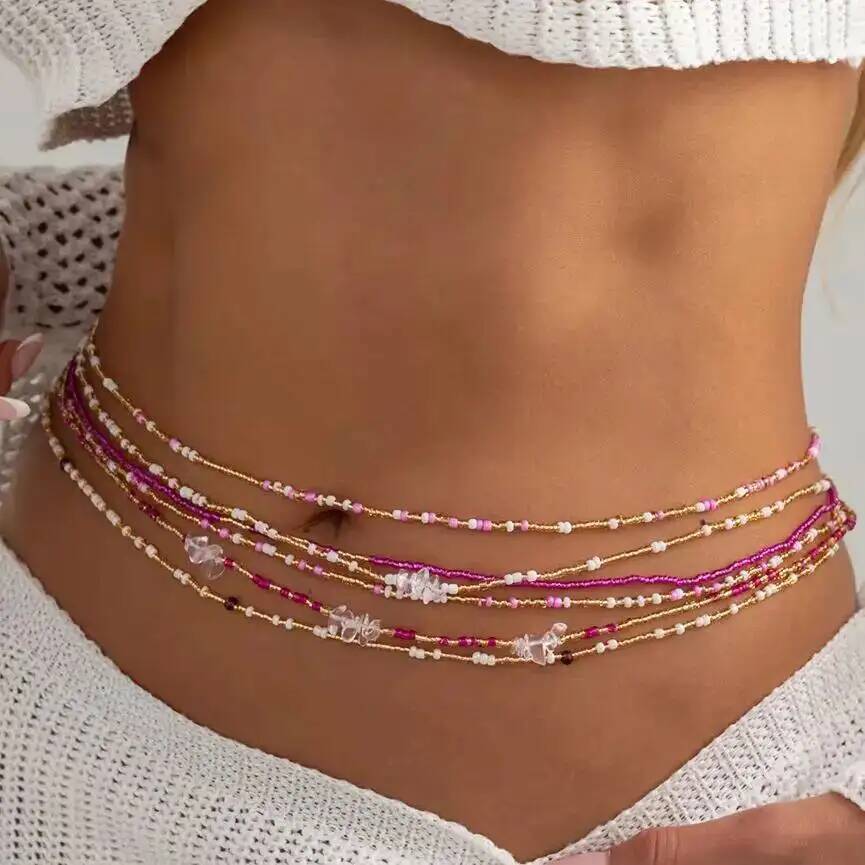 Body Jewelry Lot - SHIXIN 6-teiliges Set Boho Bunte Reisperlen