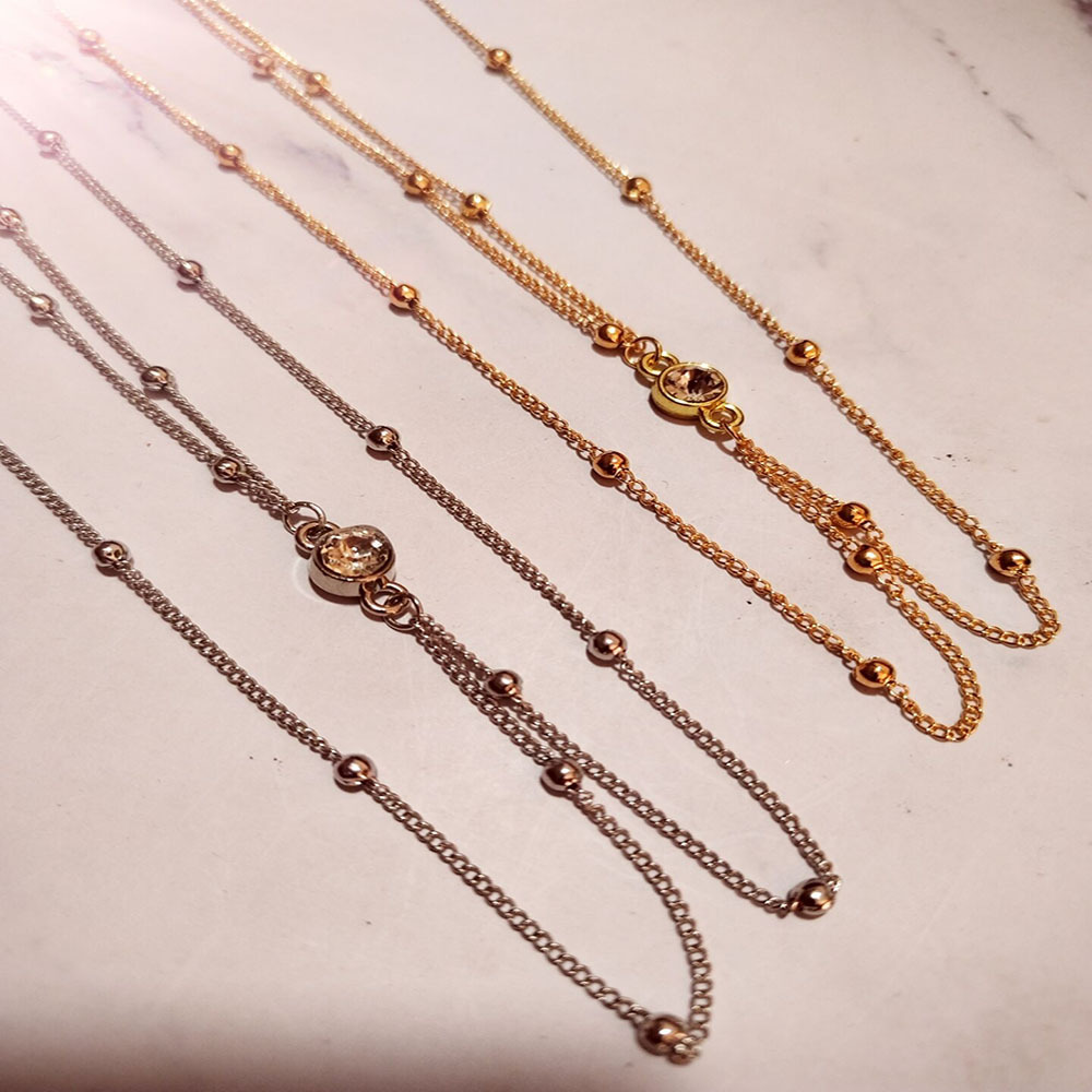 Bauch kette-zierlicher cz Körp – Body Jewelry Gold Plated Bewertung und Preis