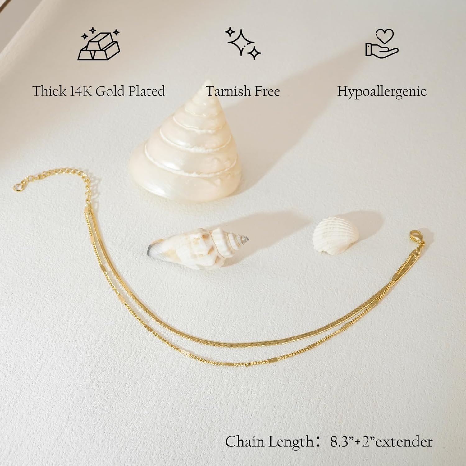 Knöchelarmbänder für Damen, 14 – Body Jewelry Real Gold Bewertung und Preis