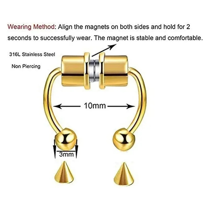 1/2/3 Stück gefälschte magneti – Body Jewelry Hoops Bewertung und Preis