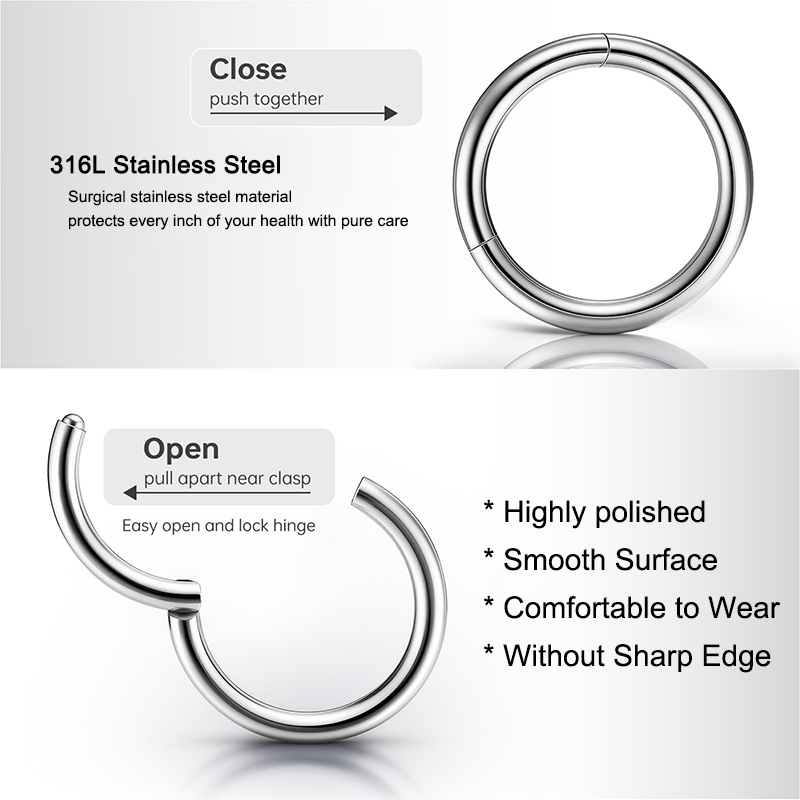 16G 316L Chirurgischer Stahl K – Body Jewelry Hoops Bewertung und Preis