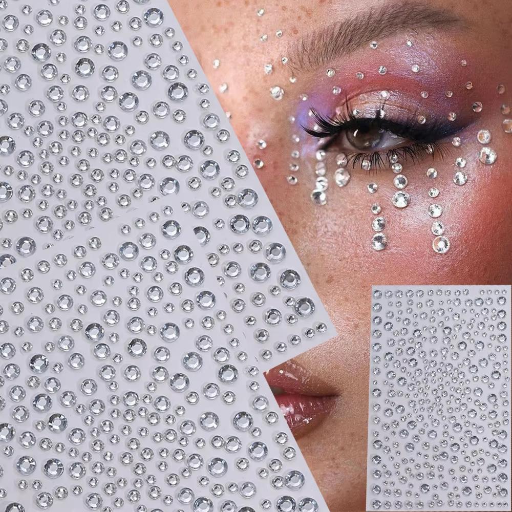 1 Blatt silberweiße Glitzer-3D – Body Jewelry Stickers Bewertung und Preis