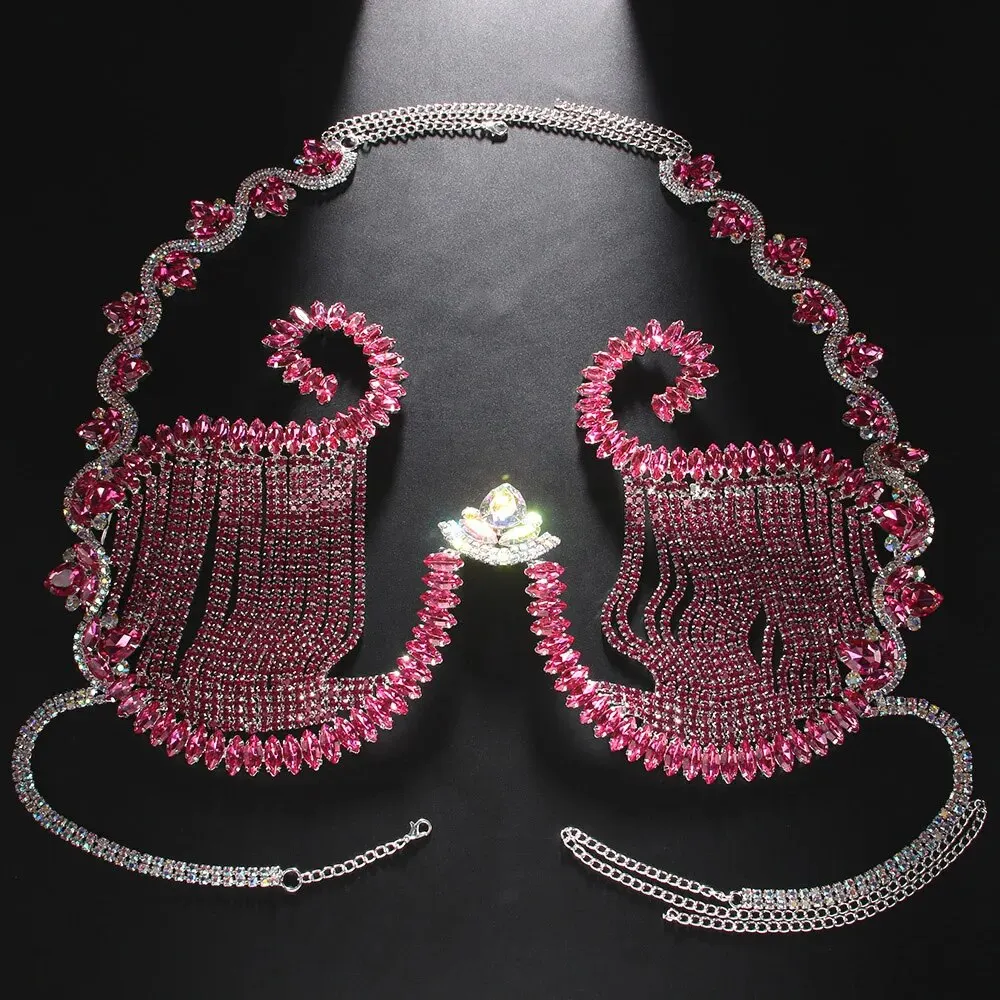 Rave rosa Kristall Brust halte – Body Jewelry Dress Bewertung und Preis