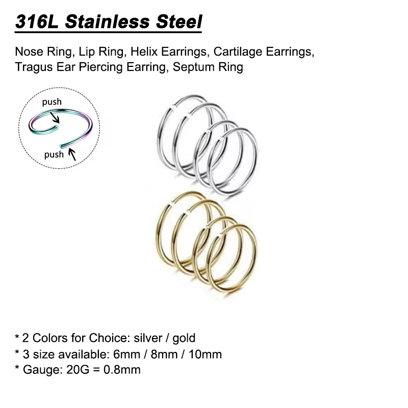 6 Stück/Set Hypoallergene Nase – Body Jewelry Lot Bewertung und Preis