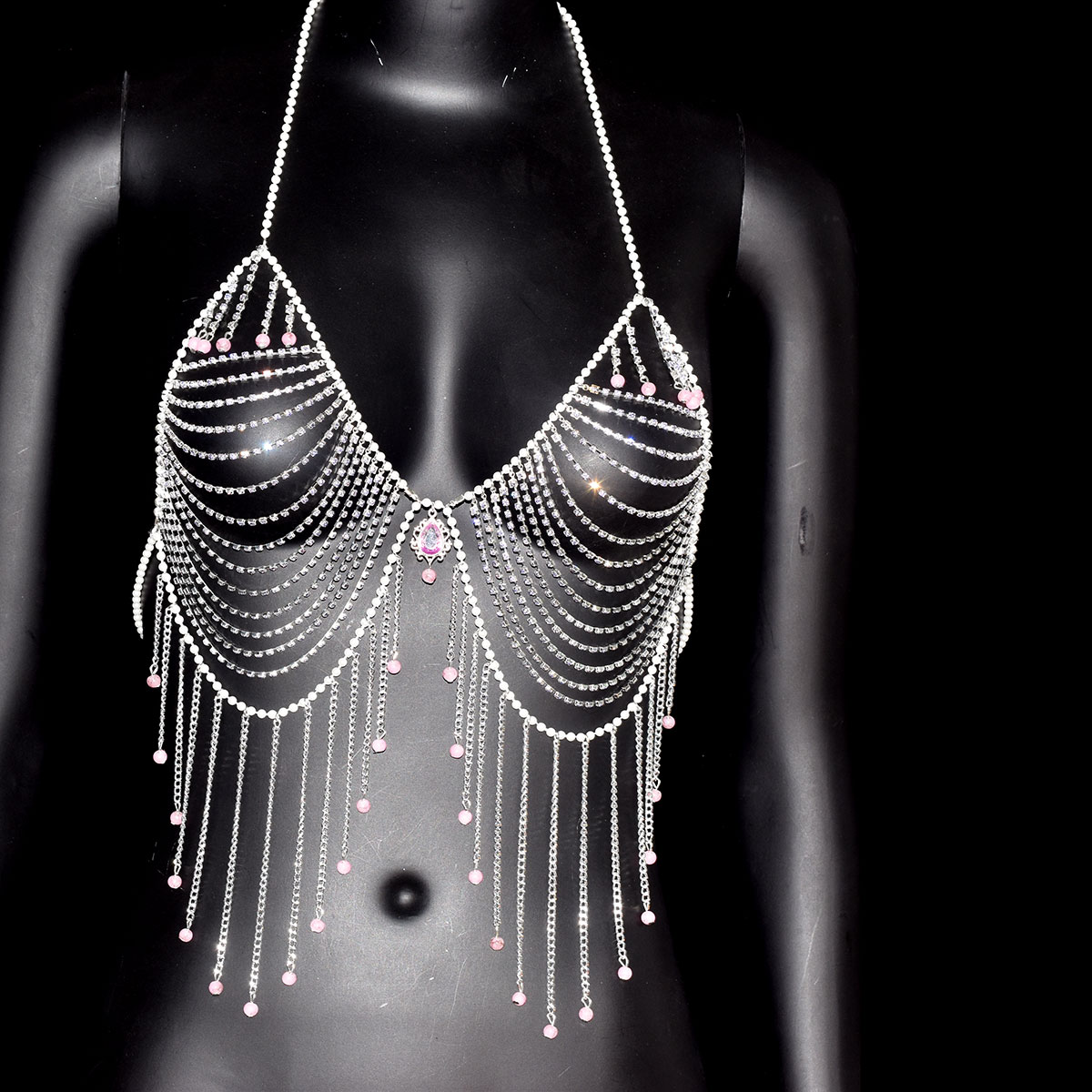 Stilvoller Strass-BH-Schmuck,  – Body Jewelry Dress Bewertung und Preis