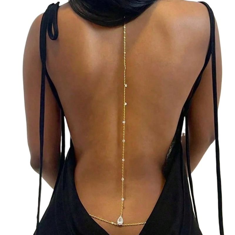 Braut rückenfreie Strass Wasse – Body Jewelry Dress Bewertung und Preis