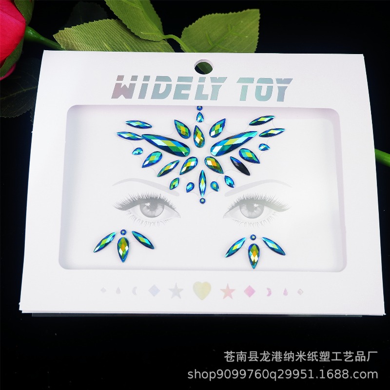 Funkelnde Acryl-Strass-Gesicht – Body Jewelry Stickers Bewertung und Preis