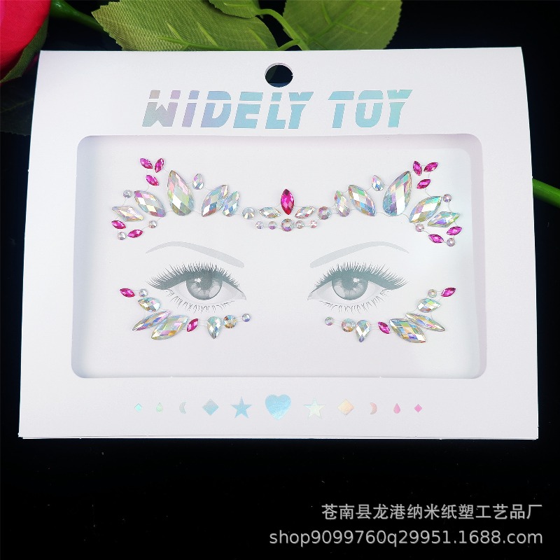 Funkelnde Acryl-Strass-Gesicht – Body Jewelry Stickers Bewertung und Preis